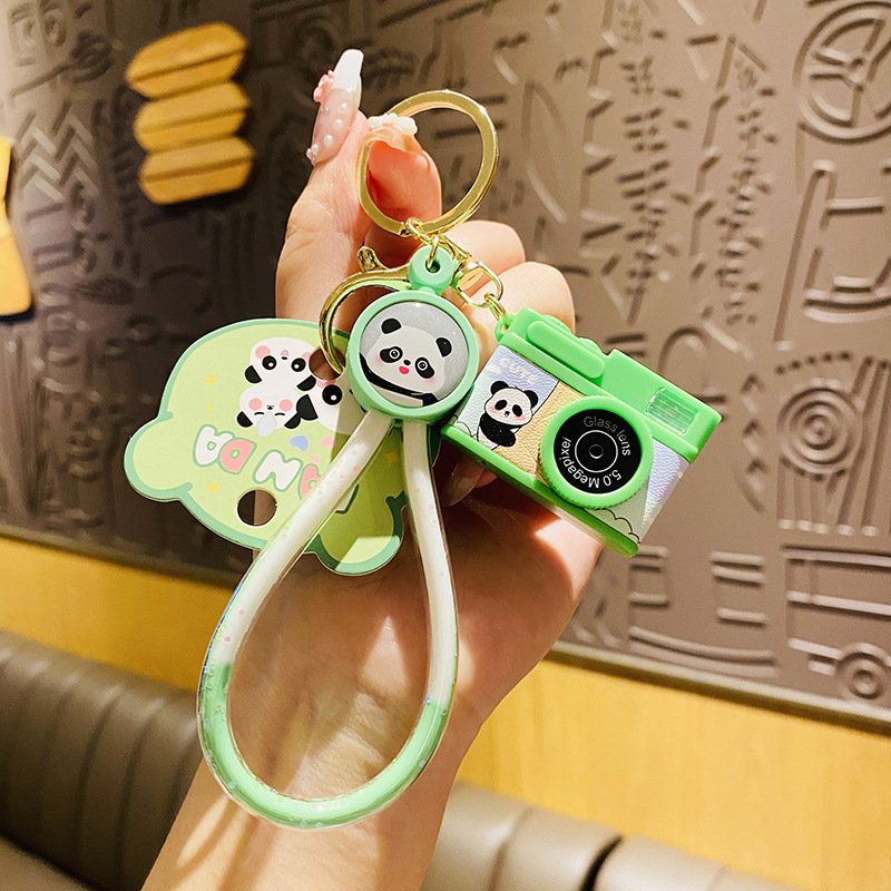 Xun Xin Wholesale 3D PVC Plastic Kids Cute Cartoon Designer Car Mini Key Chain Ring Toy Creative Retro Camera Key Ring Keychains
