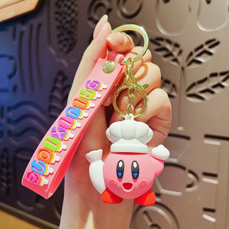 Cartoon Cute Star Kirby Keychain Creative Personalized Car Accessories Couple Bag Pendant Gift Wholesale