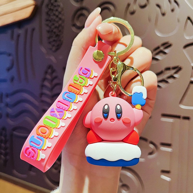 Cartoon Cute Star Kirby Keychain Creative Personalized Car Accessories Couple Bag Pendant Gift Wholesale