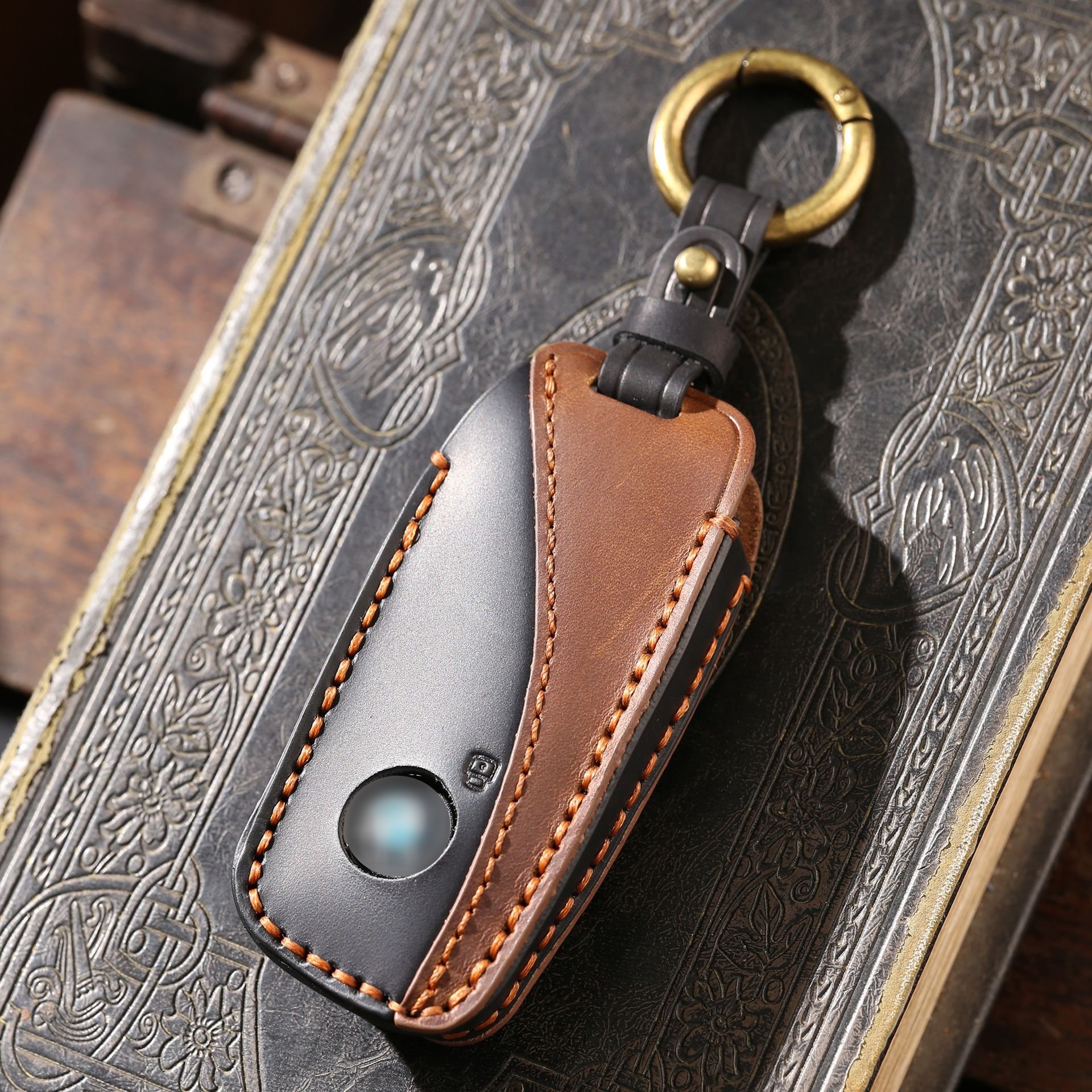 Genuine Leather Car Key Case Cover Shell Fob For BMW i7 X7 G07 LCI iX I20 X1 U11 7 Series G70 G09 XM U06 G81 M3 2023 Protector