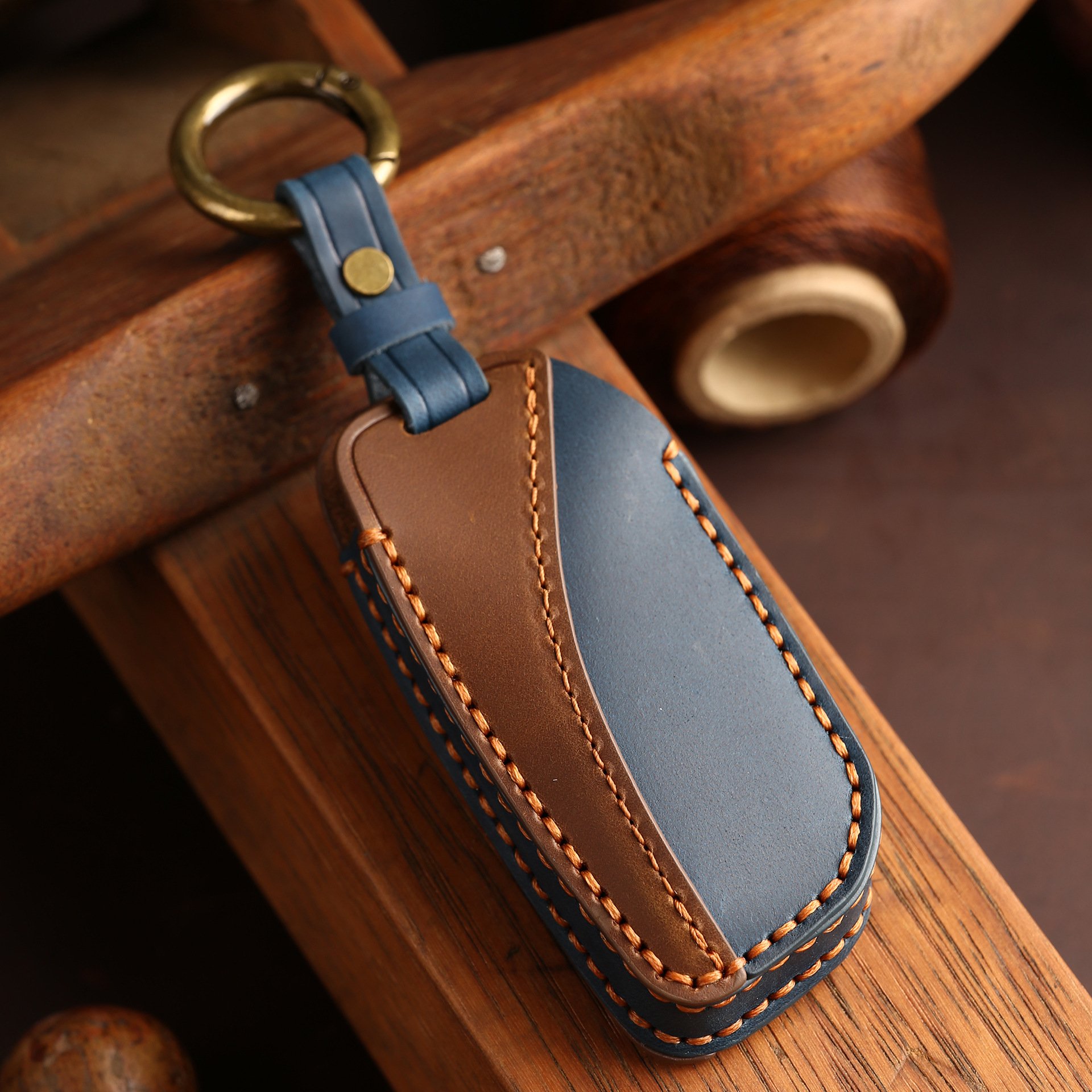 Genuine Leather Car Key Case Cover Shell Fob For BMW i7 X7 G07 LCI iX I20 X1 U11 7 Series G70 G09 XM U06 G81 M3 2023 Protector