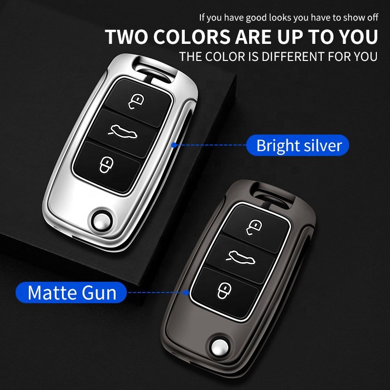 For VW Car Key Cover Metal and Silicone Key Case for Decoration Made of Zinc Alloy Car Key Case