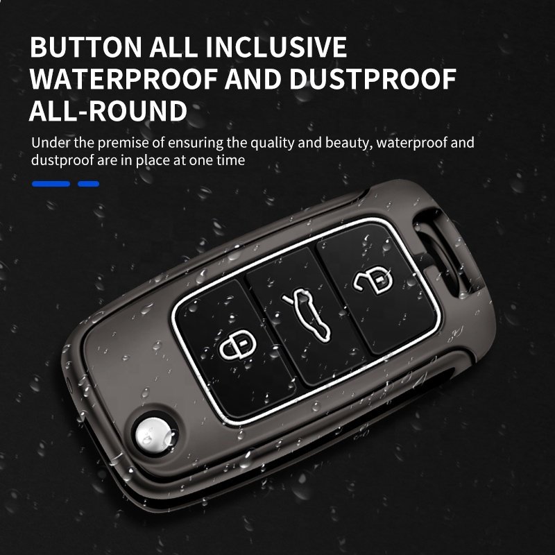 For VW Car Key Cover Metal and Silicone Key Case for Decoration Made of Zinc Alloy Car Key Case
