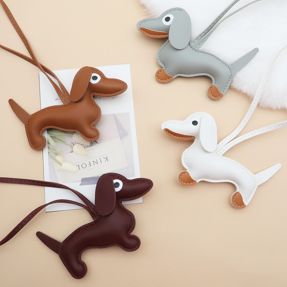 Hot Sale Custom Dog Designer Pu Leather Key chain Bag Charm Pendant High quality Car Keyring Luxury KeyChain