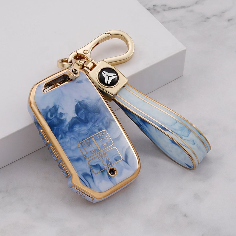 Jade TPU Car Key Fob Cover with keychain Fit for Kia Optima Sorento Sportage Soul Forte Niro class car key case Accessories