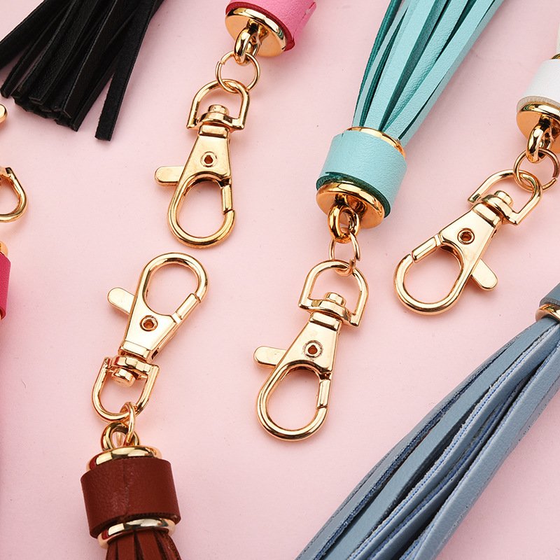 New PU leather tassel keychain imitation super slim long tassel diy luggage accessories tassel car key chain pendant key ring