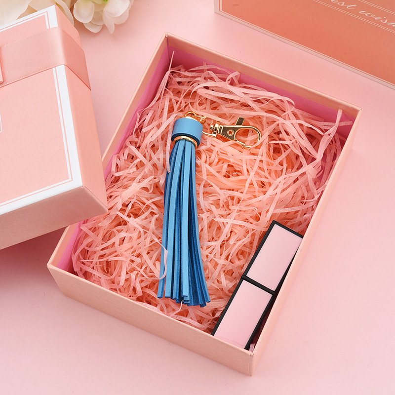 New PU leather tassel keychain imitation super slim long tassel diy luggage accessories tassel car key chain pendant key ring