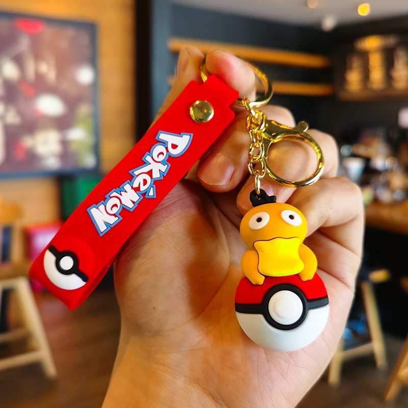 Wholesale silicone anime pokemoned keychain character design 3D cartoon rubber soft pvc keychains