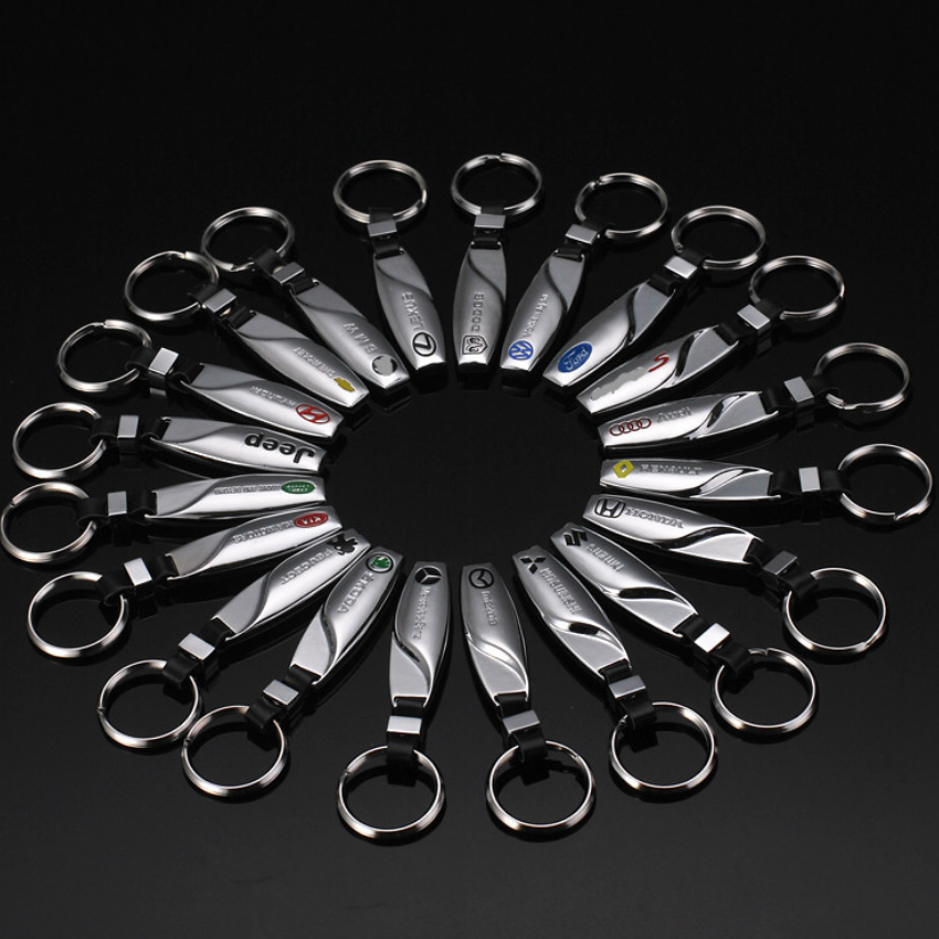 Retail Drop Shape Car logo Keychain In Stock customized your logo Hot sales Souvenir Car Key Holder For Men