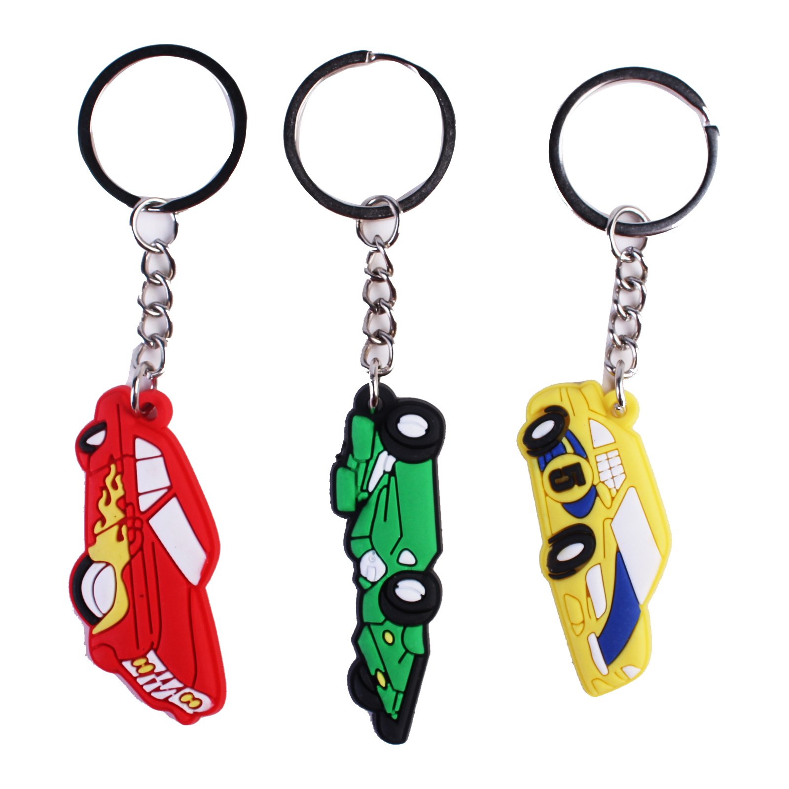 2024 Promotional Wholesale 2D PVC Custom Creative New Arrival Variety Mountaineering Car Sedan Key Chains Rings Gifts for Kids
