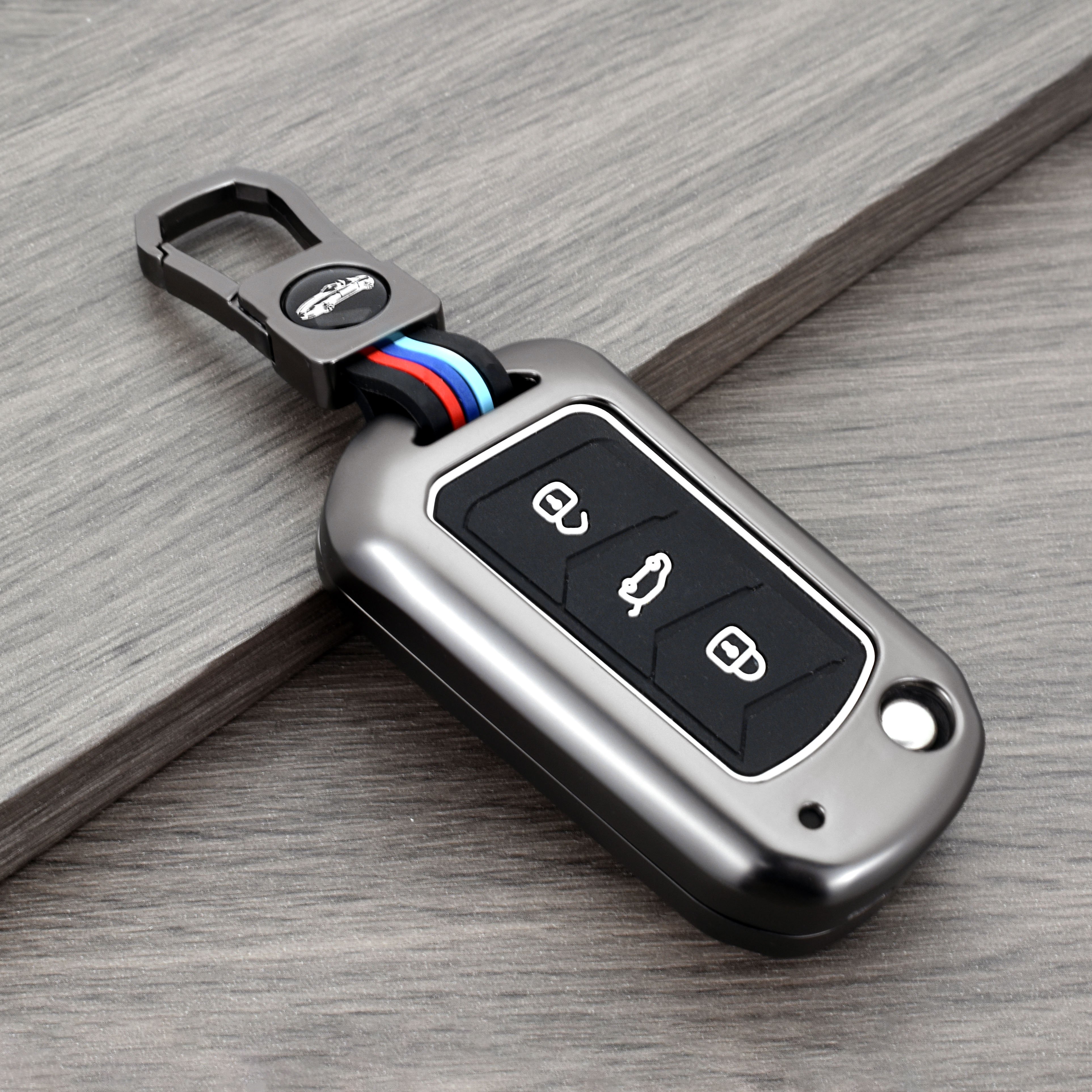 Zinc Alloy+Silicone Remote Car Key Cover Case Automotive Smart Key Shell Fob Protector Suitable for Mahindra Car Key Accessories