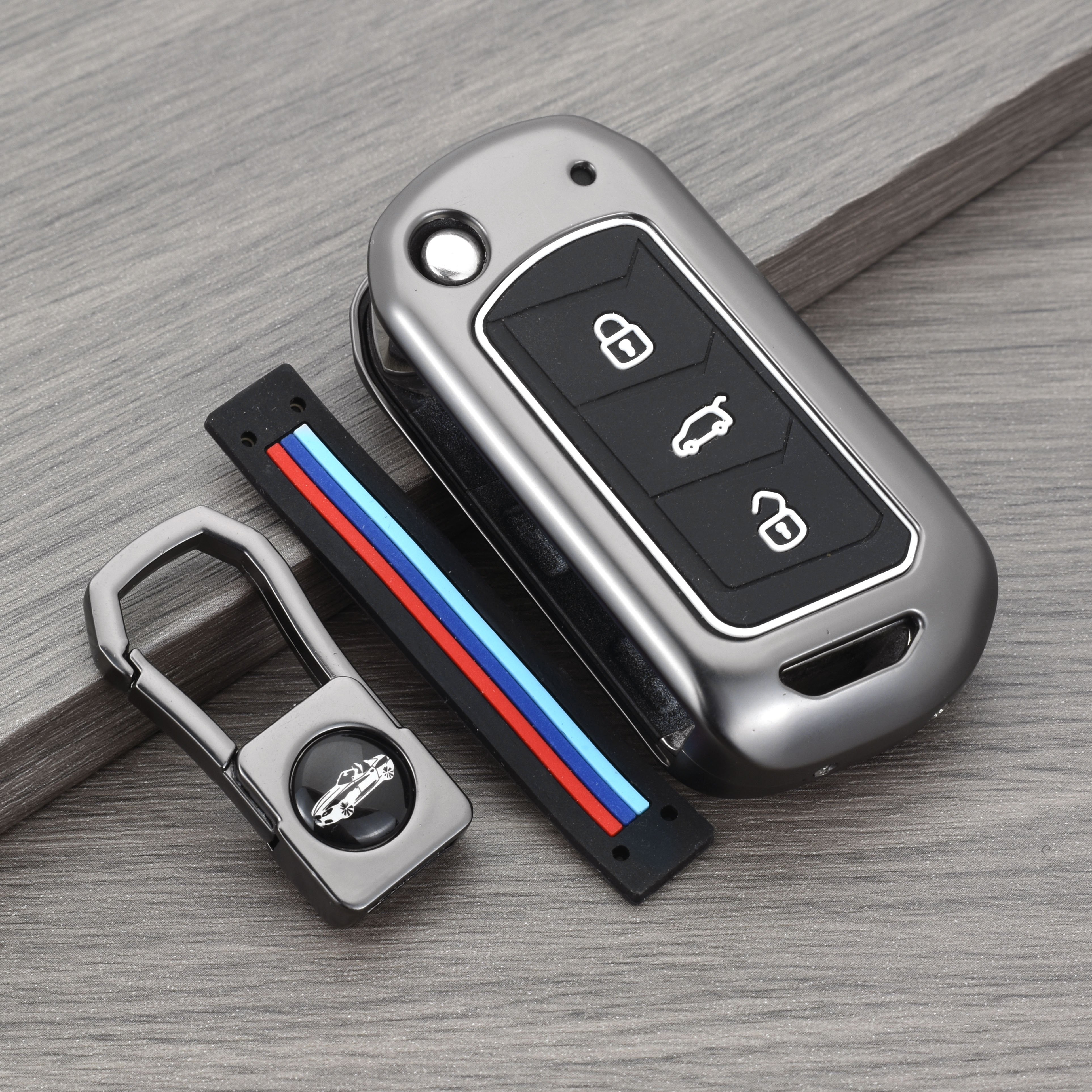 Zinc Alloy+Silicone Remote Car Key Cover Case Automotive Smart Key Shell Fob Protector Suitable for Mahindra Car Key Accessories