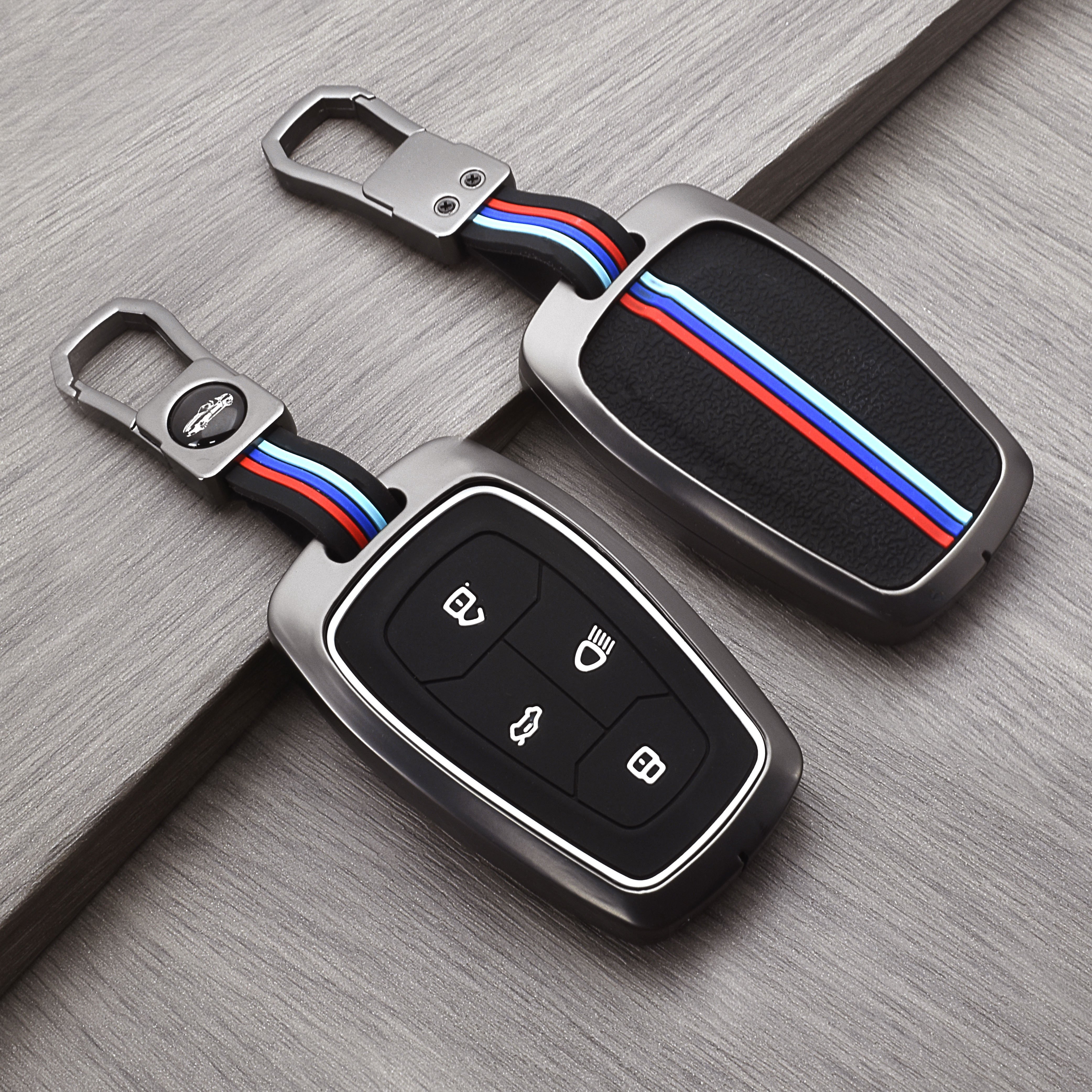 Zinc Alloy+Silicone Remote Car Key Cover Case Automotive Smart Key Shell Fob Protector Suitable for Mahindra Car Key Accessories