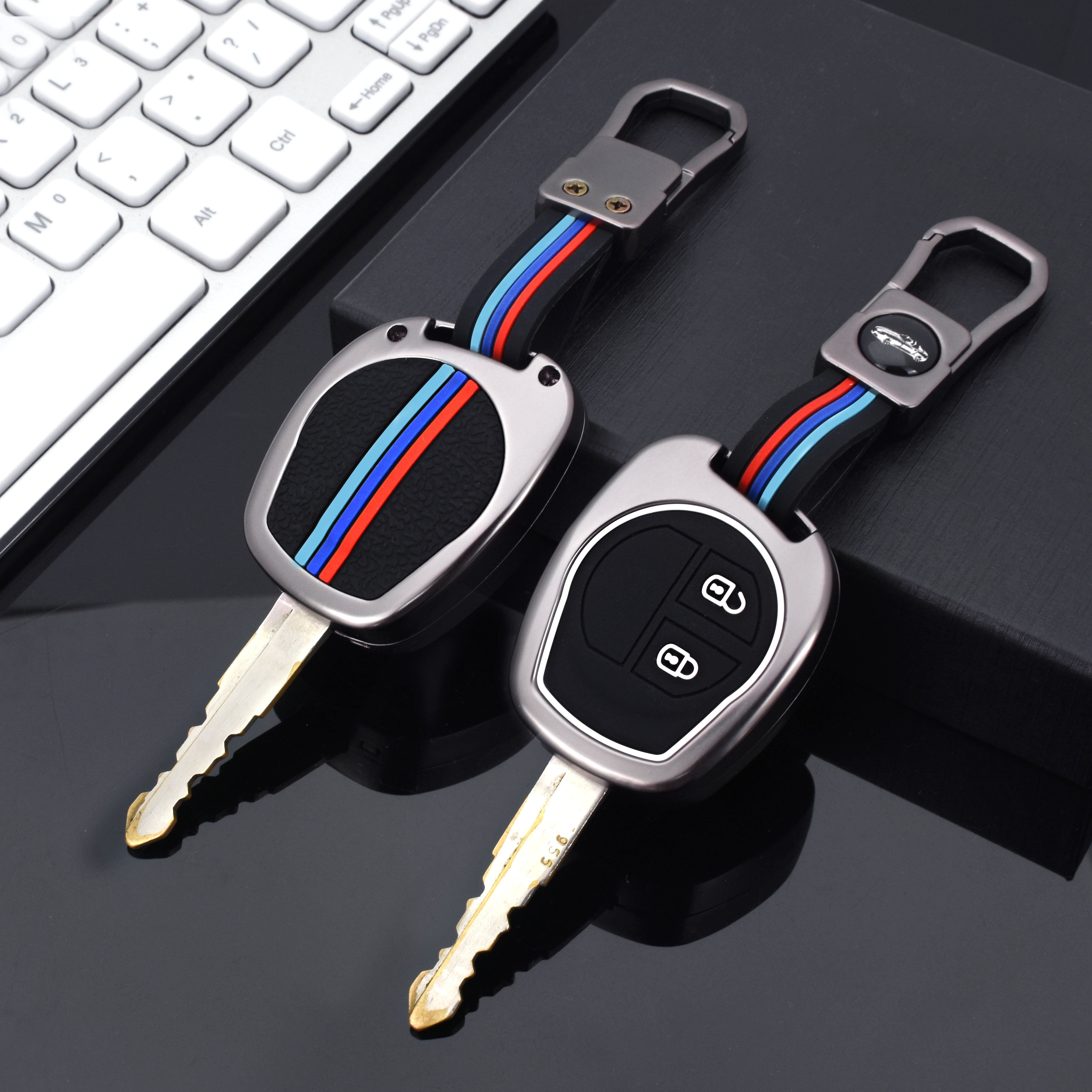 Zinc Alloy+Silicone Remote Car Key Cover Case Automotive Smart Key Shell Fob Protector Suitable for Mahindra Car Key Accessories