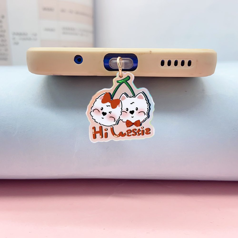 custom dust plug charms Kawai Anti Dust Cap Pendant Charge Port Plug For iPhone Type C Dust Protection cell phone
