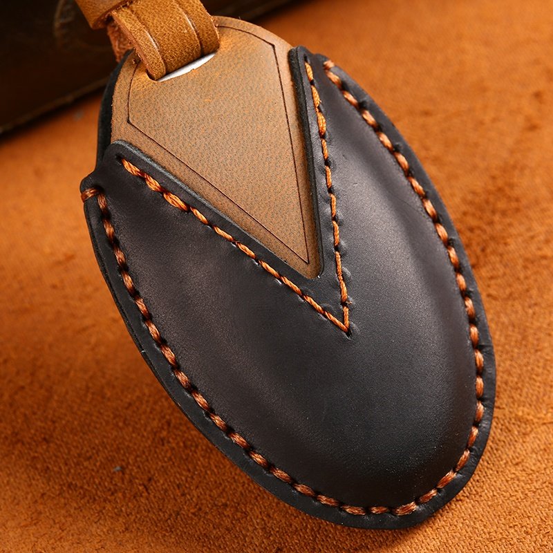 Genuine Crazy Horse Leather Car Key Case Cover for Nissan Altima Maxima Murano Smart 5 Buttons Car Key Case with Key Ring