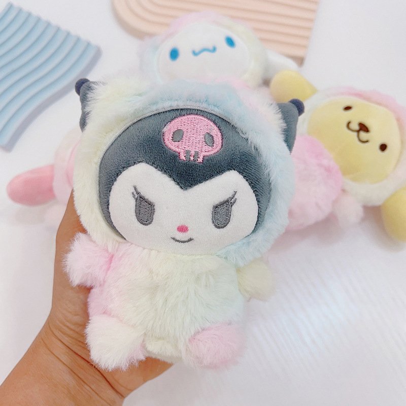 Hello Kitty My Melody Pom Pom Purin Keychain Car Light Key Charm Kids Key Ring Kawaii Cute Pendant Key Chains Gifts Accessories