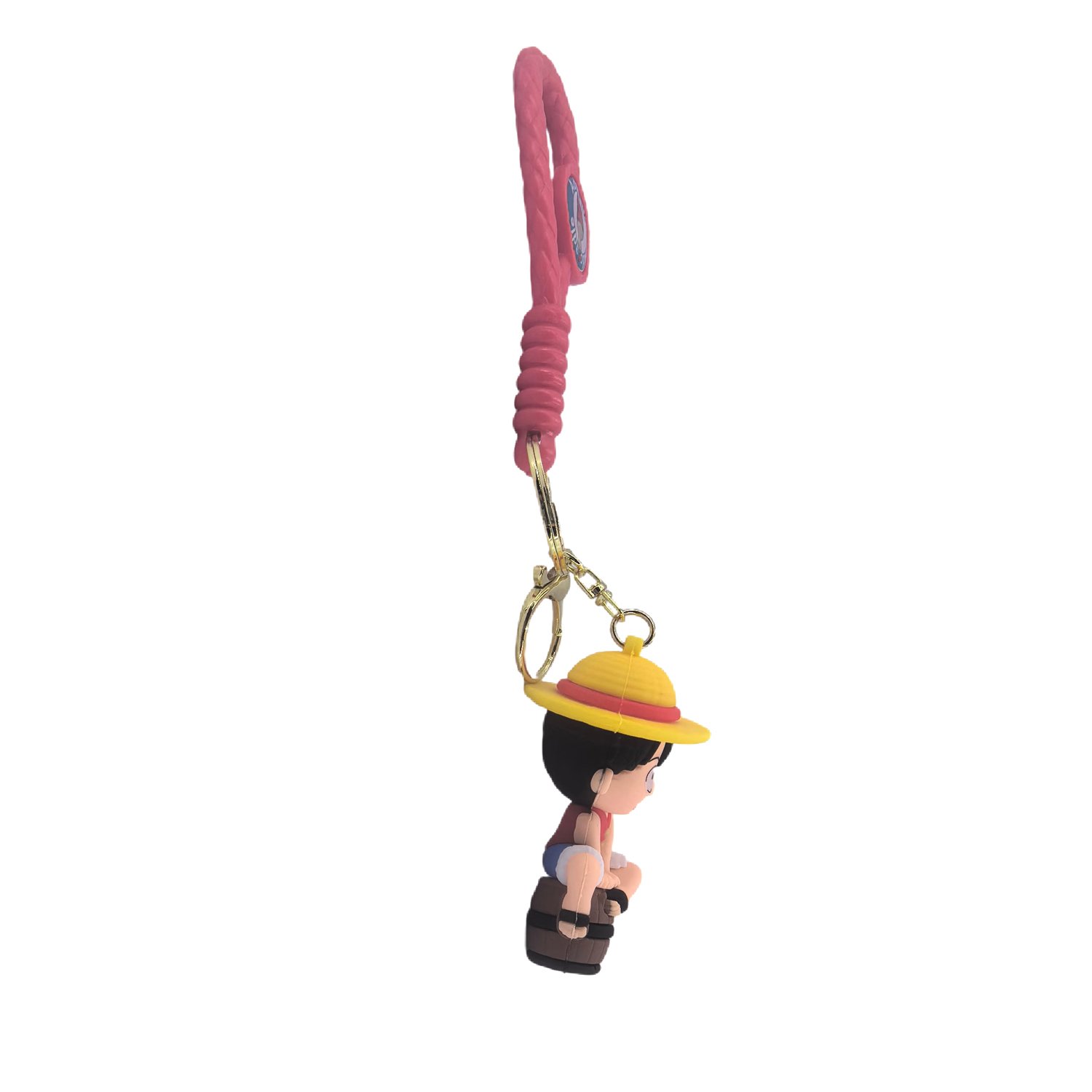 Wholesale Cartoon Keychain 3D pvc kids cute cartoon straw hat Luffy key chain ring gift Anime Keychain Accessories