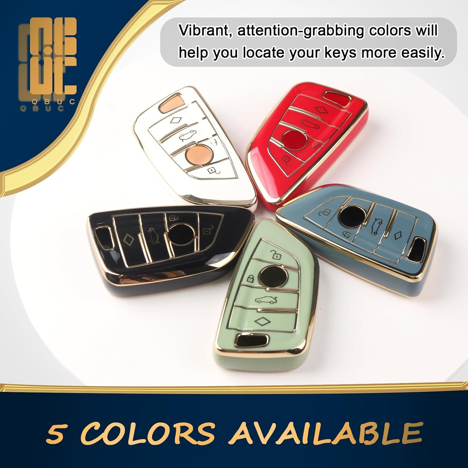 NEW Gold Edge For Bmw Smart Key Cases Fits for BMW7 Series X6 X5 X1 TPU+PC Shockproof Cover For BMW Car key Cover