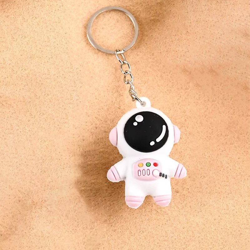 Cartoon astronaut keychain spaceman decorative key chain accessories cute bag charm 3D keychain