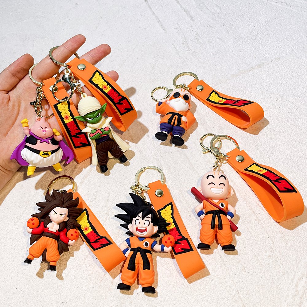 Cartoon 3d Pvc Dragon dbz Key Chain Anime Ball Keychain Car Key Chain Bag Pendant Doll Pendant Goku Keychain For Kids' Gift