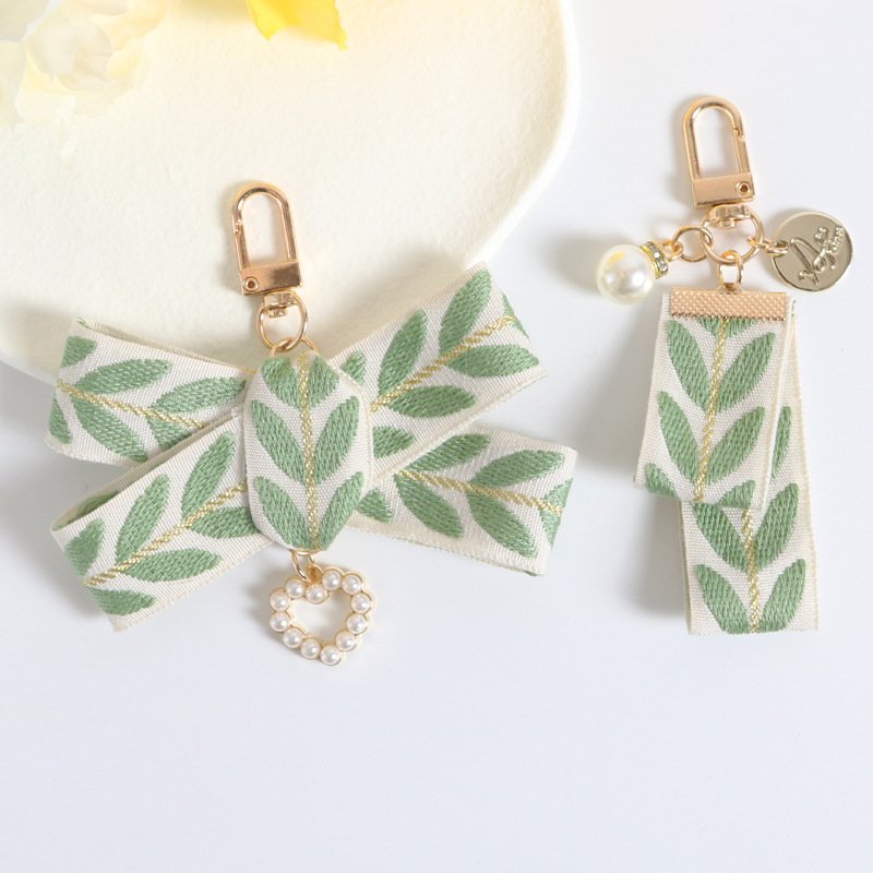 Fashion foliage Keychain Lanyard Lace Ribbon Cute conch Pendant Key Chain Car Keyring Holder Bag Charms Accessories