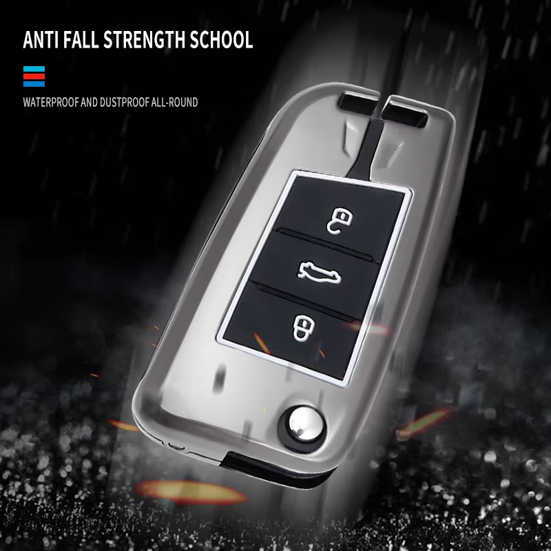 glow in the dark Zinc alloy metal silicone car key case for Volkswagen Bora Sagitar Tiguan Santana Passat Car key Accessories
