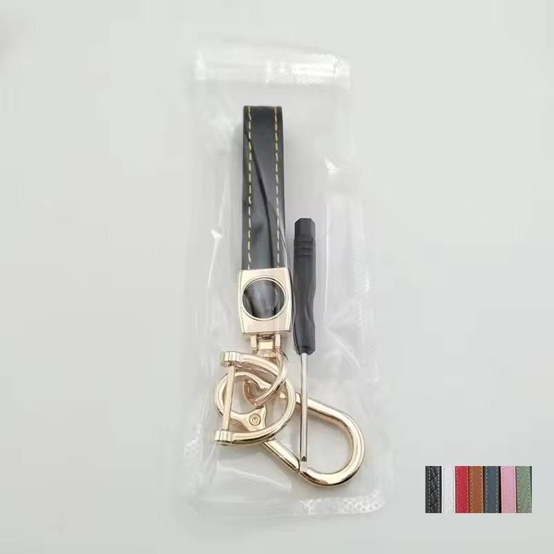 High Quality Metal Alloy Key Chain Fob Zinc Alloy+Leather Car Key Ring Keychain Easy Installation Car Key Accessory Gifts