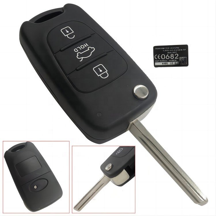Stock remote car fob shell flip key case for Kia Hyundai IX25 IX35 Sonata plastic car key accessories