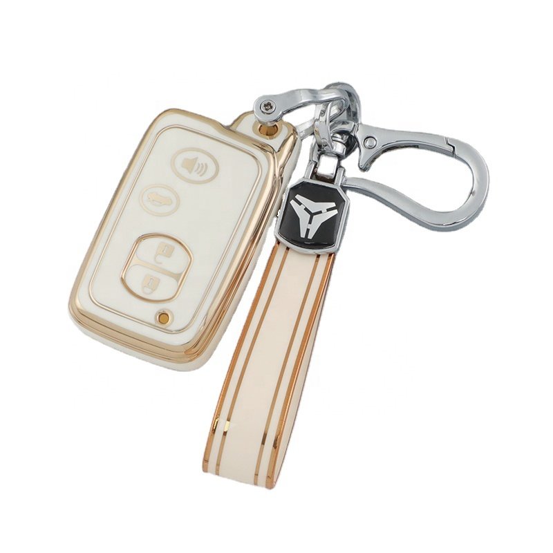New design TPU Car Key Cover Accessories with Keychain For Toyota Avensis Land Cruiser Prado 150 TPU Car Key case holder