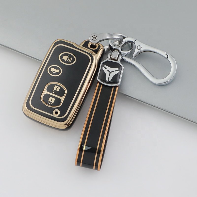 New design TPU Car Key Cover Accessories with Keychain For Toyota Avensis Land Cruiser Prado 150 TPU Car Key case holder