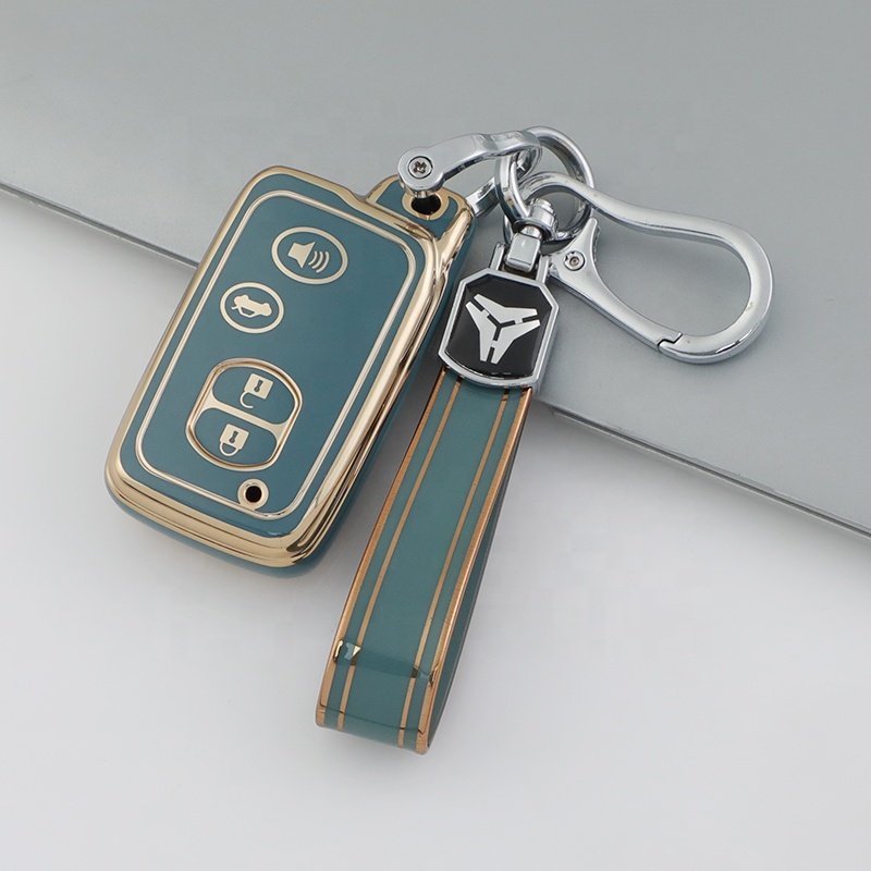 New design TPU Car Key Cover Accessories with Keychain For Toyota Avensis Land Cruiser Prado 150 TPU Car Key case holder