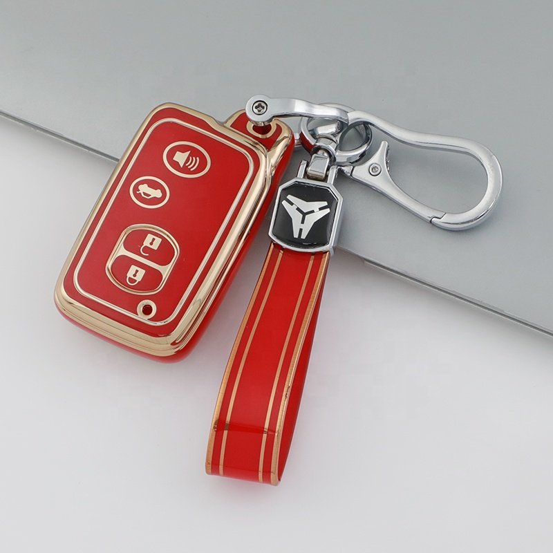 New design TPU Car Key Cover Accessories with Keychain For Toyota Avensis Land Cruiser Prado 150 TPU Car Key case holder