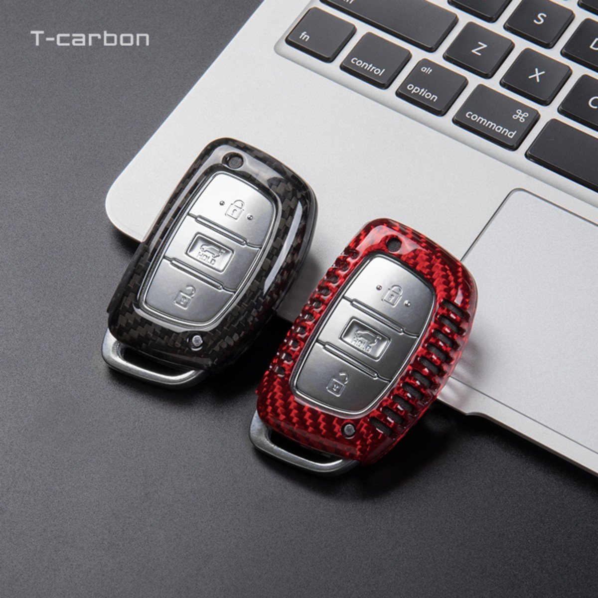 T-carbon Car Key Cover For Hyundai Elantra Carbon Fiber Key Case Cover Factory Sales Key Case Car Interior Accessories
