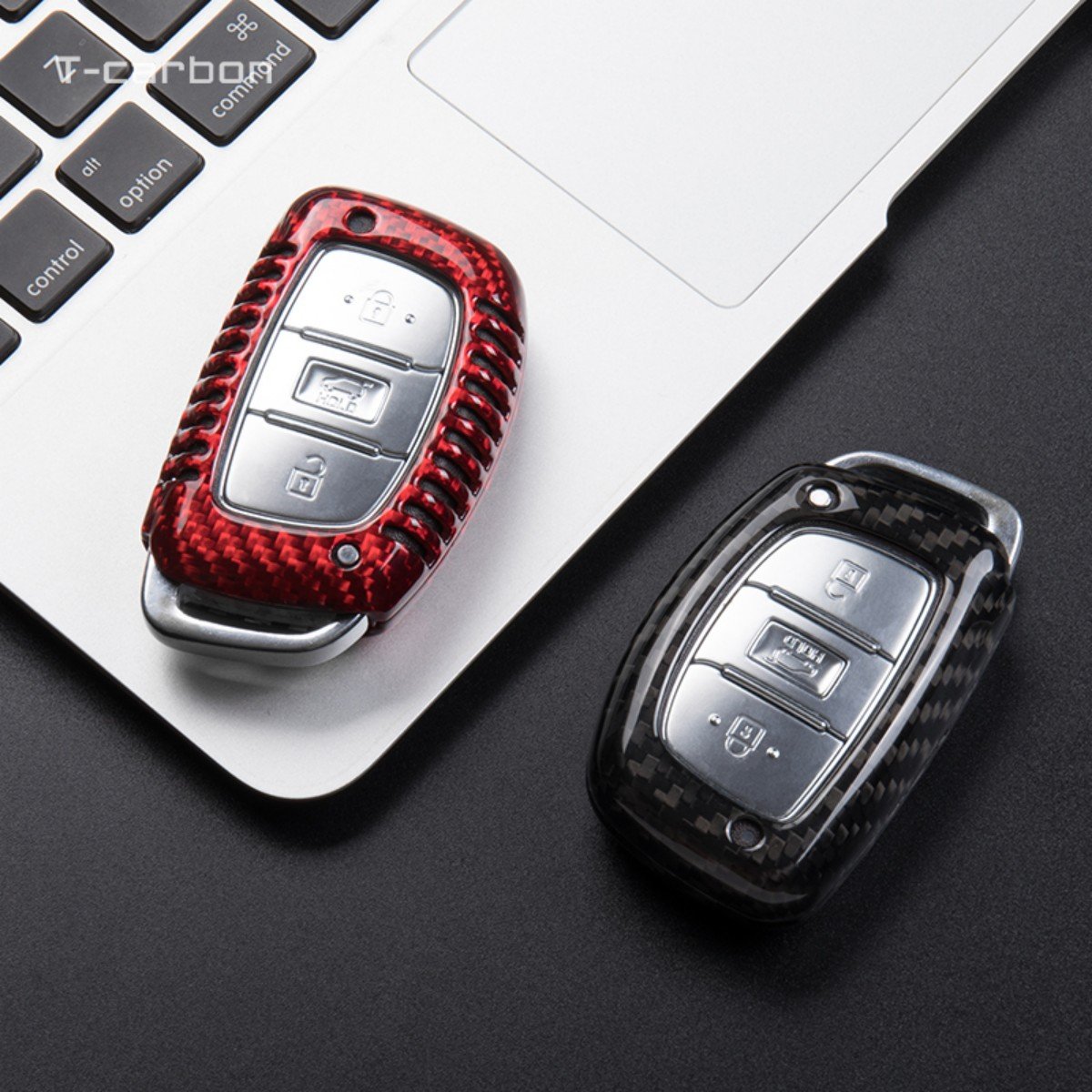 T-carbon Car Key Cover For Hyundai Elantra Carbon Fiber Key Case Cover Factory Sales Key Case Car Interior Accessories