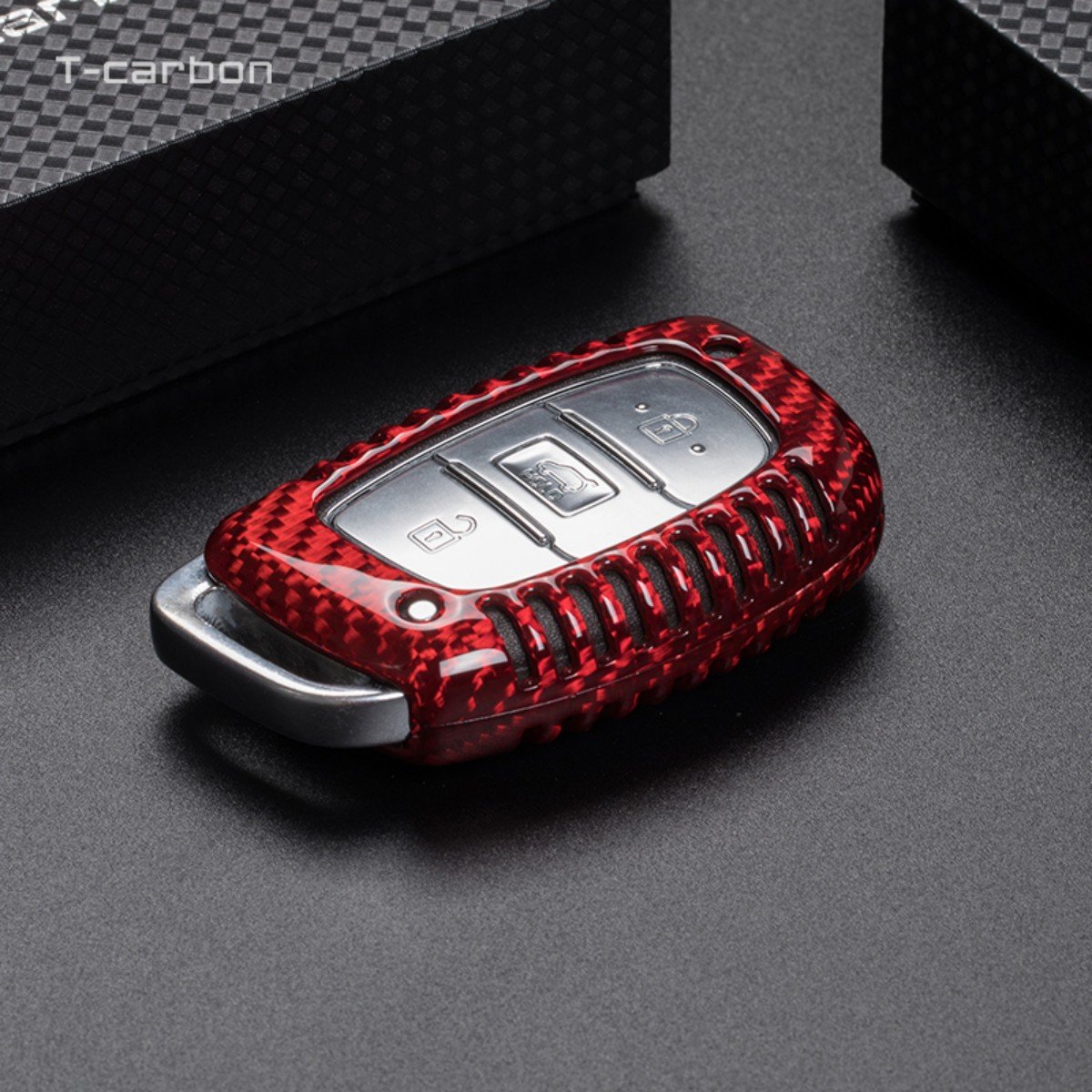 T-carbon Car Key Cover For Hyundai Elantra Carbon Fiber Key Case Cover Factory Sales Key Case Car Interior Accessories