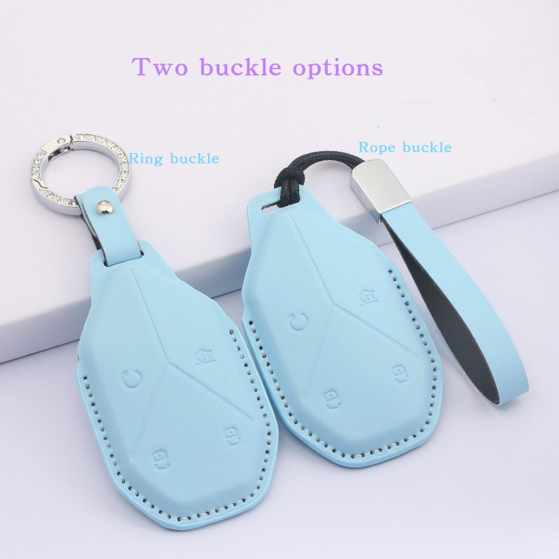 4 Buttons PU Leather Car Key Case for BYD Remote Control Protect Cover Auto Accessories Leather Keychain Car Key Shell Bag