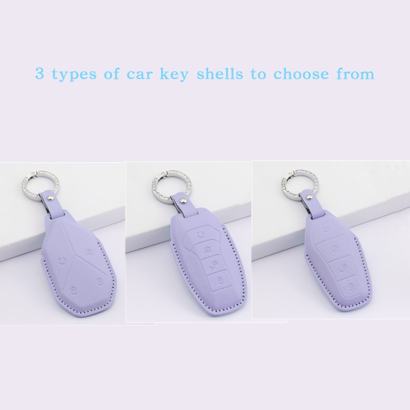 4 Buttons PU Leather Car Key Case for BYD Remote Control Protect Cover Auto Accessories Leather Keychain Car Key Shell Bag
