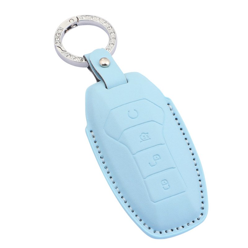 4 Buttons PU Leather Car Key Case for BYD Remote Control Protect Cover Auto Accessories Leather Keychain Car Key Shell Bag
