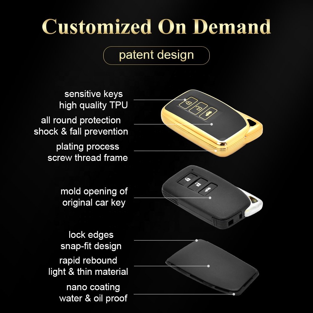 Car Key Cover Case Shell Fob For Lexus 3 Button TPU Key Cover Car Key Cover Case Shell Fob For LEXUS