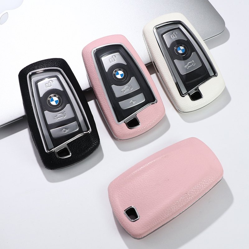 For BMW leather Key Fob Cover 2/3 button key shell fit for BMW 1 series / 2 series / 3 series car key cover case