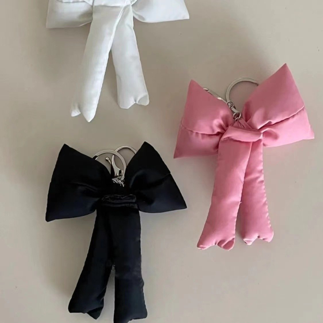 Fashion Handmade Leather Bow Keychain Bow-knot Keychain Car Keyring Holder Purse Bag Charm