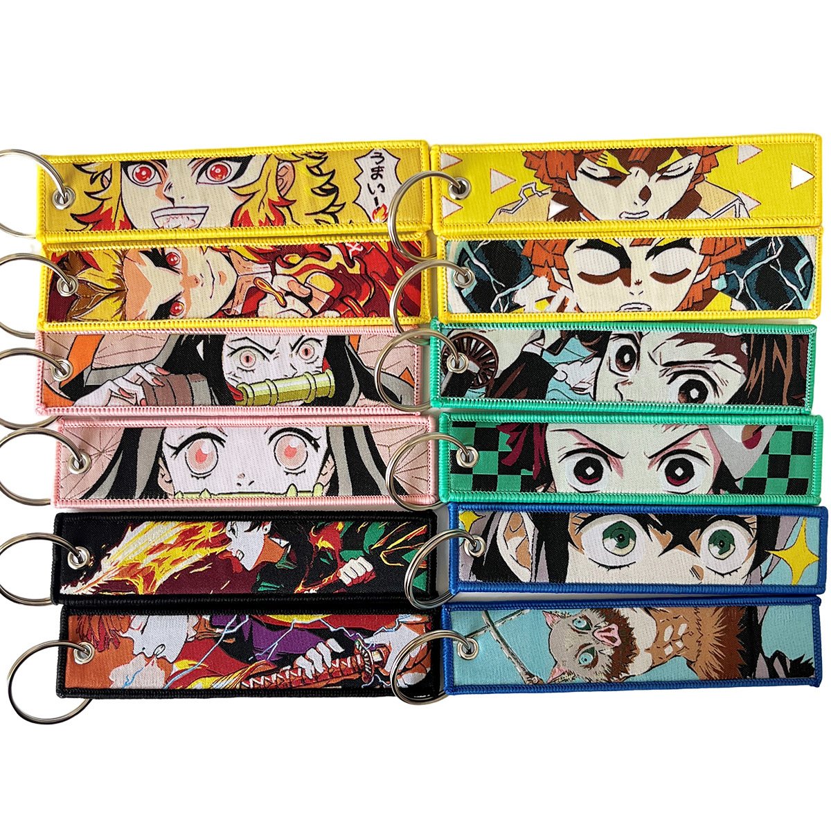 Customize Logo Keyring keytags Llaveros Personalizados key Chain Ring Tag Woven Fabric Anime Jet Tags embroidered Keychain