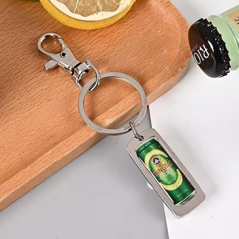 Xun Xin Alcohol Beer Bottle Keychain Metal Simulation Mini Beer Cocktail For Men Women Boyfriend Gift Car Key Miirror Keyring