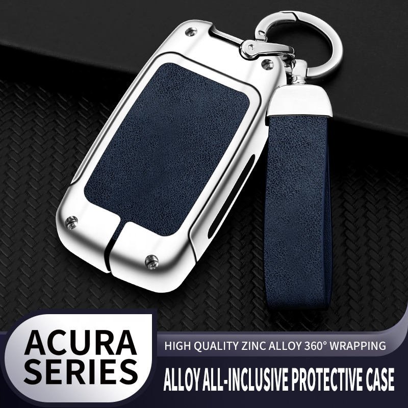 Wholesale Zinc Alloy Leather Car Key Cover Case Shell For Acura Rlx Rdx Mdx Ilx Tlx Custom Car Logo Keychain Accessories