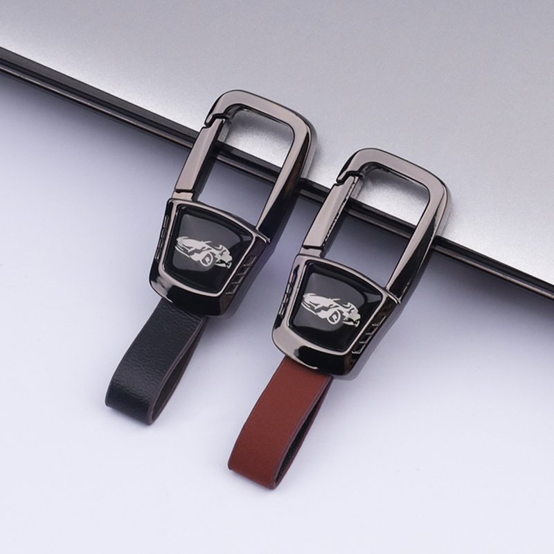 New fashion car brand key ring Metal leather easy assembly remote control car key sleeve accessories red Custom leather