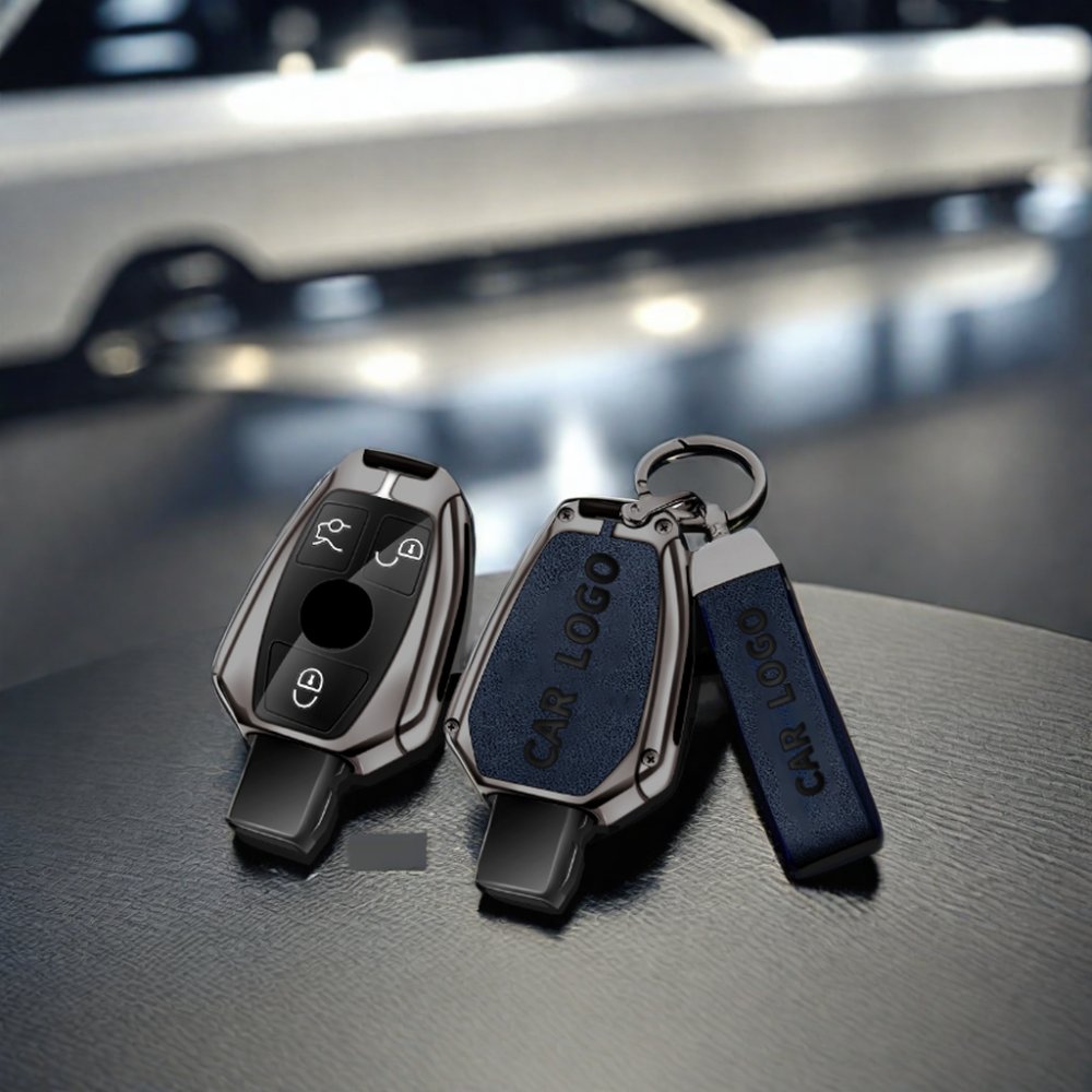 Zinc Alloy Leather TPU Car Key Cover For Mercedes Benz A B C S Class AMG GLA CLA GLC W176 W221 W204 W205