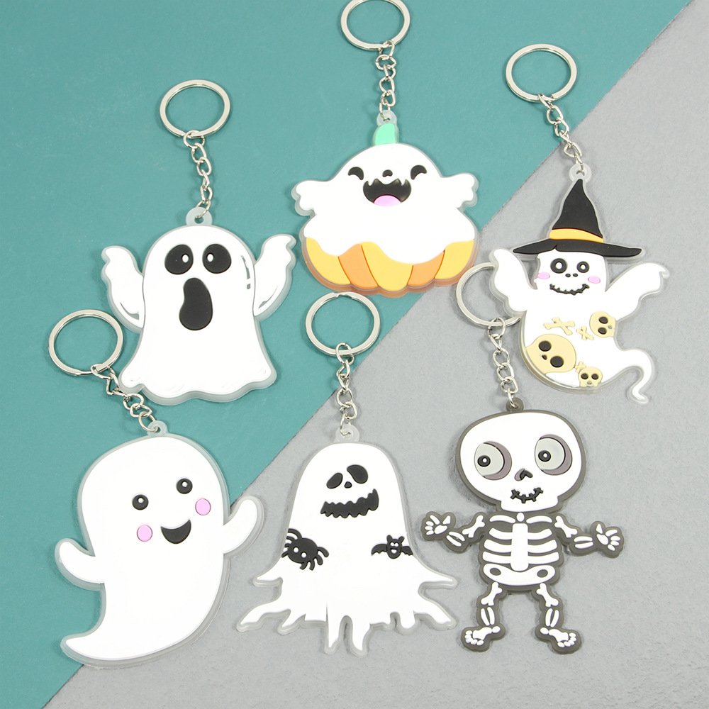 Cross-border New Cartoon Decorations Cute Soft Rubber PVC Halloween Bat Key Chain Gifts Party Key Ring
