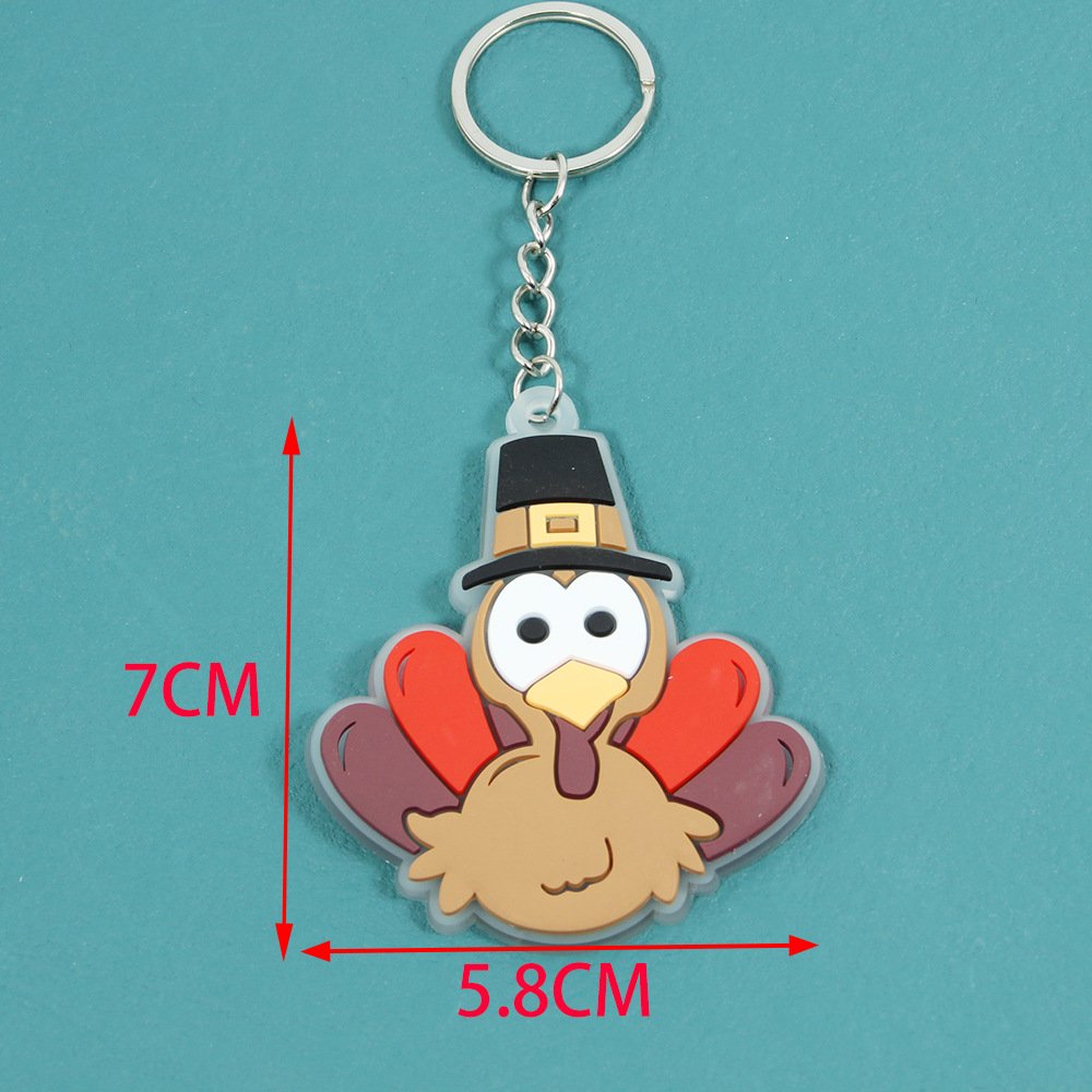 Cross-border New Cartoon Decorations Cute Soft Rubber PVC Halloween Bat Key Chain Gifts Party Key Ring