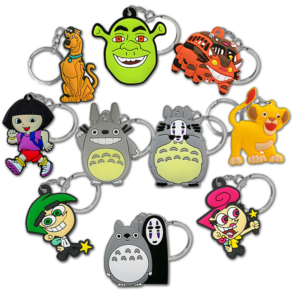 keychain GamePad 14 cartoon figure keyrings magic key chains cute key holder fit kids children bag trinket custom wholesale